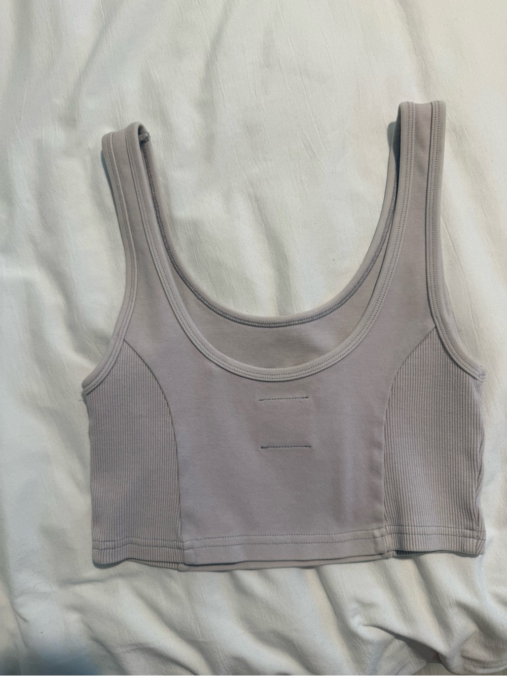 Kith Lilac Ribbed-Panel Cropped Tank - Picture 2 of 3